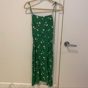 REFORMATION green floral slip dress